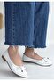 White Genuine Leather Women's Ballerinas - 3