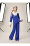 Girl's Removable Collar and Sleeve Furry Sweater Trousers Knitwear Set - 2