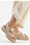 Nude Double Buckle Women's Flat Sandals - 2