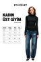 Solema Women's Slim Black Blouse with Crew Neck and Drawstring Detail - 7
