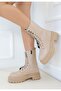 Women's Nude Nut Faux Leather Lace-up Boots - 3