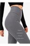 Corded Fabric Fleece-Lined , High Waist Shaping / Sculpting Leggings with Fleece Inside Gray Color