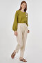 Floral Appliqued Cotton Blouse Khaki - 2