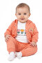 Baby Girl White Orange Tulip Rainbow Patterned Cardigan 3-Piece Set