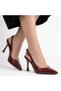 Burgundy Women's Heeled Shoes - 4