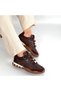 Brown Nubuck Lace-Up Women's Sneakers - 4