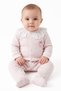 Baby Girl Pink and White Scallop Lace Collar Floral Embroidered Jumpsuit 0-3 Months