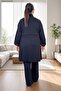 Zipper and Ruched Pocket Jacket with Elastic Waist Pocket Pocketed Ntolon Soft Fabric Plus Size Suit - 5
