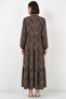2423 Authentic Patterned Hijab Dress - Camel - 3