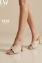 Maryovi Women's Cream Oyster-Like Slippers with Heels - 7
