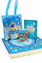 Quran Course with Bag, Elif Ba Book, Children's Prayer Rug, Worship Set, Blue