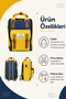 Cats Backpack with USB Port Yellow - 4