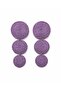 Triple Spiral Straw Earring Set – Orange, Purple and Fuchsia - 4