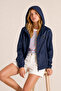 Women's Hooded Water and Windproof Pocketed Inside Raincoats, a Lined U Ultra Lightweight m Transitional Raincoat - 6