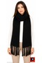 Women's Black Tassel Detailed Thessaloniki Knitted Scarf