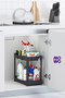 2-Piece Kitchen Bathroom Shelf Cabinet under Counter Top Spice Jar Detergent Cosmetic Makeup Organizer - 3