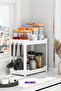 2-Piece Kitchen Bathroom Shelf Cabinet under Counter Top Spice Jar Detergent Cosmetic Makeup Organizer - 6