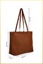 Women's Large Size Suede Hand and Shoulder Bag - Tan - 2