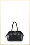 Women's Scholarship Textured Leather Crossbody Hand and Shoulder Bag - Black