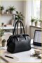 Women's Scholarship Textured Leather Crossbody Hand and Shoulder Bag - Black - 2