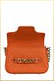Lia Women's Hand and Shoulder Bag with Chain Buckle Accessories - Orange - 5