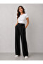 Pleated Elastic Waist Palazzo Women's Fabric Trousers
