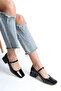 Women's Mary Jane Patent Leather Single Strap Low Heeled Shoes