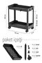 2-Tier Organizer Shelf with Wheels Black, Bathroom Cabinet, Kitchen Counter and Under Sink, Detergent Holder - 5
