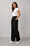 Pleated Elastic Waist Palazzo Women's Fabric Trousers - 6