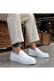 Full White Leather Men's Shoes - Laceless High-Sole Easy-To-Clean Non-Slip Sole Comfortable Casual Sports Shoes Ba0241 - 2