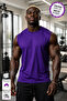 Men's Purple Oversize Crew Neck Cotton Sleeveless T-shirt/atlet