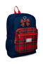 Kids Navy Blue Plaid Bow Patterned School Backpack 33207