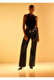 Straight-Cut Jeans with Stitched Bottoms - 2