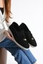 Black Daily Wearable Women's Loafer Suede Shoes