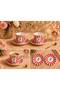 Balsa Mrk Model 2-Piece Porcelain Coffee Cup 100Cc Bird Pattern Red Turkish Coffee Cup