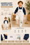 Boy's Tractor Embroidered Gabardine Salopet Set – Sweatshirt and Suspender Overalls 2-Piece Set - 2