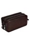 Faux Leather Double Compartment Pencil Case Dark Brown – Double Compartment Pen Holder with Internal Support