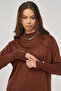 Half Turtleneck Knitwear Dress Dark Brown - 8