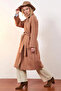 Premium Wool Double Pocket Double Breasted Coat Camel - 3