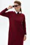 Half Turtleneck Knitwear Dress Claret Red - 6