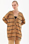 Striped Knitwear Cardigan Beige Black - 2