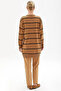 Striped Knitwear Cardigan Beige Black - 6