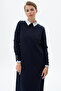 Half Turtleneck Knitwear Dress Navy Blue - 6