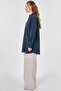 Collar and Cuff Detailed Modal Tunic in Dark Navy Blue - 3