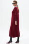 Half Turtleneck Knitwear Dress Claret Red - 2