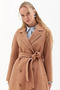 Premium Wool Raglan Sleeve Belted Coat Camel - 5