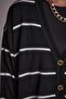 Striped Knitwear Cardigan Black-White - 5