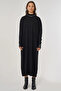 Half Turtleneck Knitwear Dress Black - 3