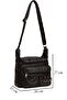 Women's Washing Leather Shoulder Bag Multi-Compartment Women's Bag with Cross Strap Cross Strap - 4