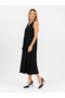 Women's Sleeveless V-Neck Cotton Viscose Midi Dress - 2
